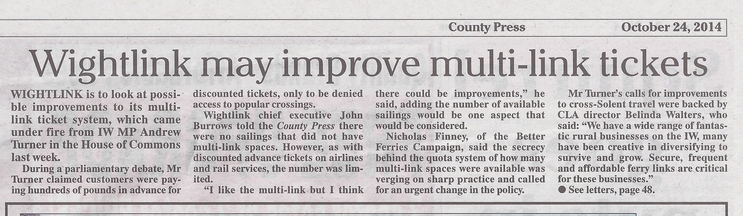 Wightlink response to Multilink complaint Wightlink response to Multilink complaint
