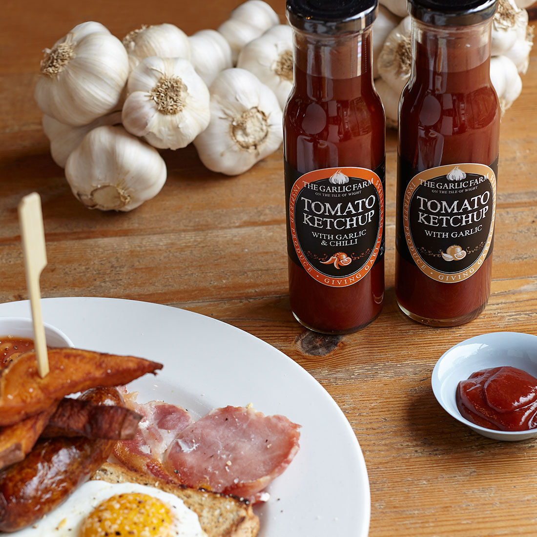 Tomato Ketchup with Garlic The Garlic Farm UK Isle of Wight