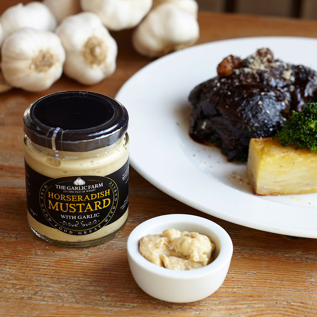 Horseradish Mustard with Garlic The Garlic Farm UK Isle of Wight